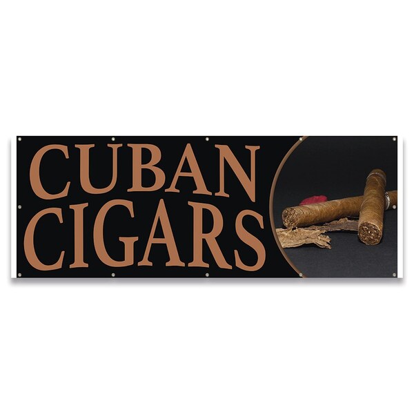 Cuban Cigars Banner Concession Stand Food Truck Single Sided